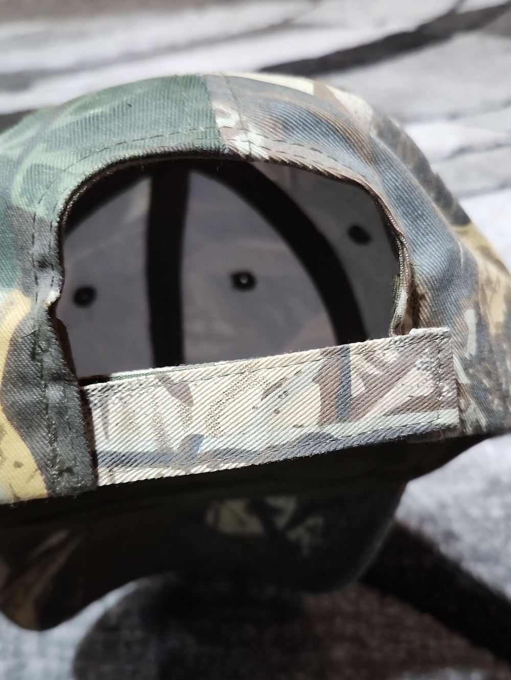 VINTAGE NISSIN JEEP RED EMBROIDERED CAMOUFLAGE COLLECTIBLE BASEBALL CAP HAT - Picture 6 of 13